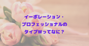 イーポレーション・プロフェッショナルのタイプWってなに？